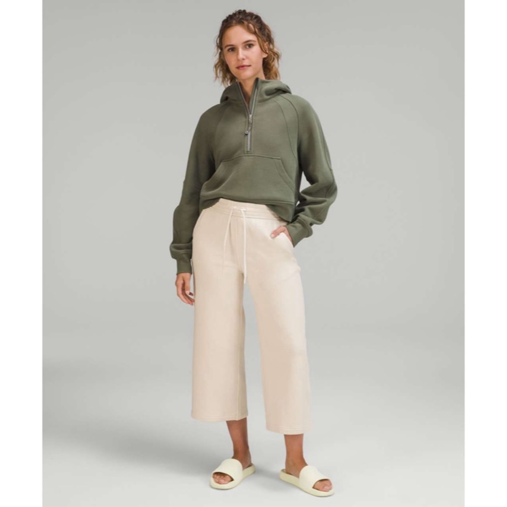 🆕 Lululemon Loungeful High-Rise Wide-Leg Cropped Pant in White Opal